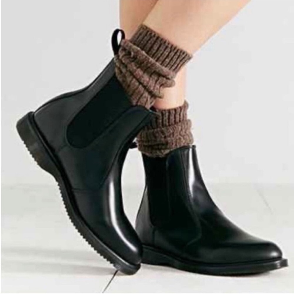 Dr Martens Floral Patent Black Leather Boots Size 6 Women’s